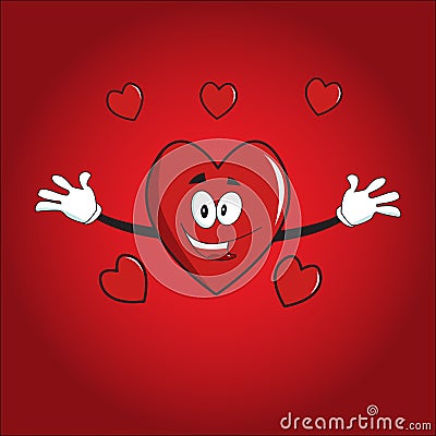 Hearts valentine cartoon Vector Illustration