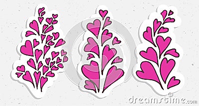 Hearts valentine illustration - cartooning heart Vector Illustration