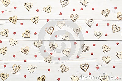 Hearts on wooden background Stock Photo