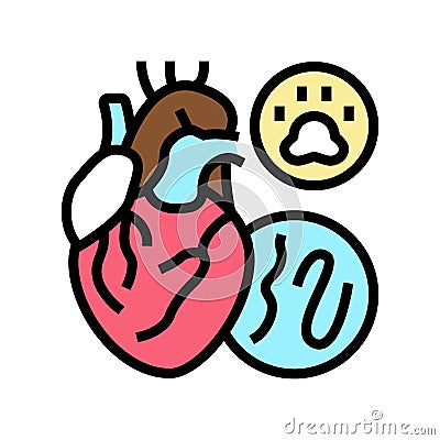 heartworm disease color icon vector illustration Vector Illustration