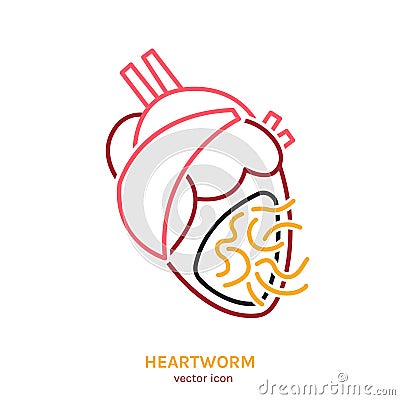 Heartworm disease in dogs and cats. Editable vector illustration Vector Illustration