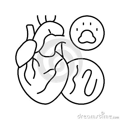 heartworm disease line icon vector illustration Vector Illustration