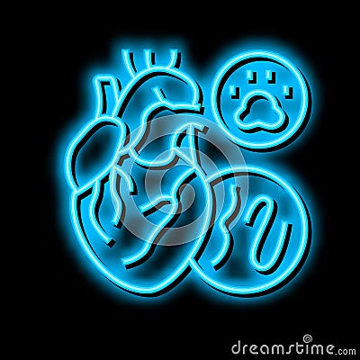 heartworm disease neon glow icon illustration Vector Illustration