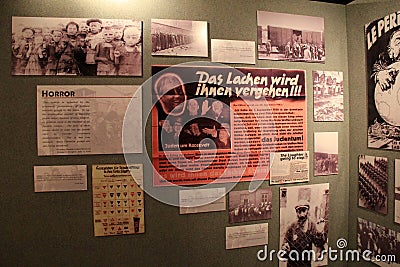 Heartwrenching detail in WWII and refugees, Safe Haven Museum, Oswego, New York, 2016 Editorial Stock Photo