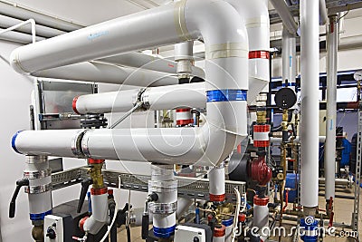 Heat exchanger room Stock Photo