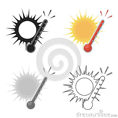 Heat icon in cartoon style isolated on white background. Weather symbol stock vector illustration. Vector Illustration