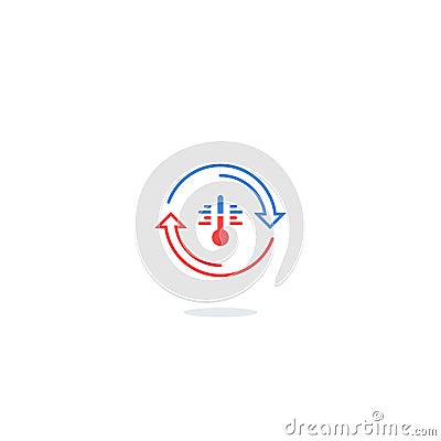 Heat icon, temperature control, insulation or refrigerator logo Vector Illustration