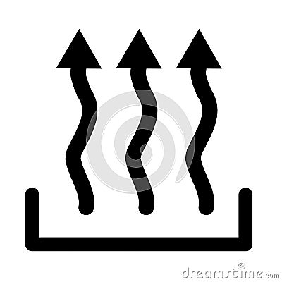 Heat icon three arrow up icon on white background. Warm up food sign. flat style. Heating symbol Vector Illustration