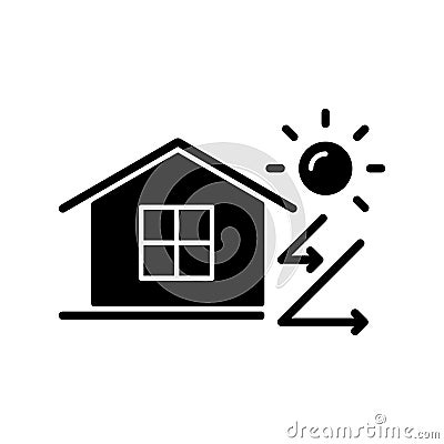 Heat insulation black glyph icon Vector Illustration