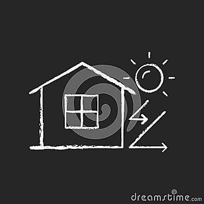 Heat insulation chalk white icon on dark background Vector Illustration