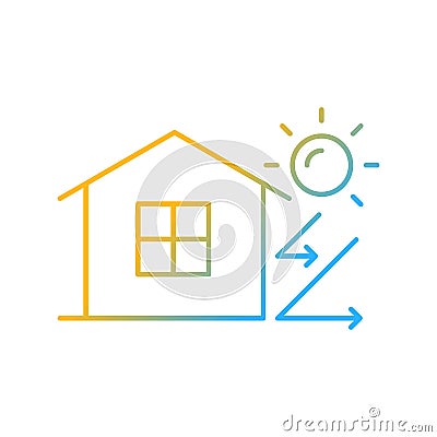 Heat insulation gradient linear vector icon Vector Illustration