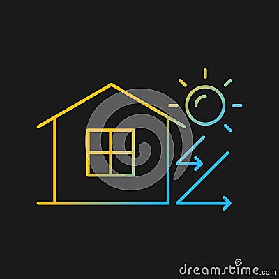 Heat insulation gradient vector icon for dark theme Vector Illustration