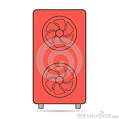 Heat pump air source shadow icon, cooling electric system machine, cool web vector illustration Vector Illustration