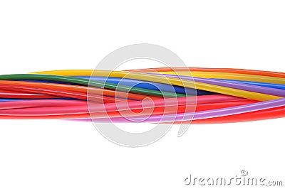 Heat shrink tubing components for cables isolation Stock Photo