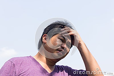 Heat stroke on the sun Stock Photo