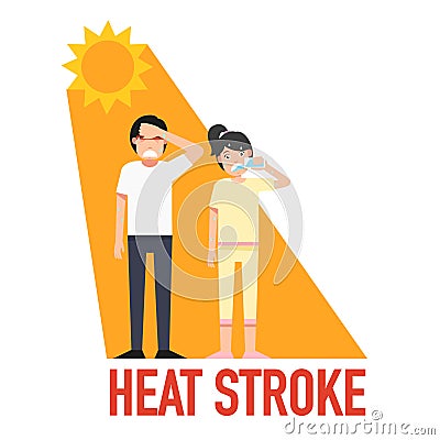 Heat stroke,vector Vector Illustration