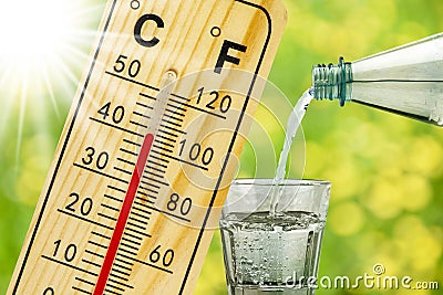 Heat in summer with high temperature Stock Photo