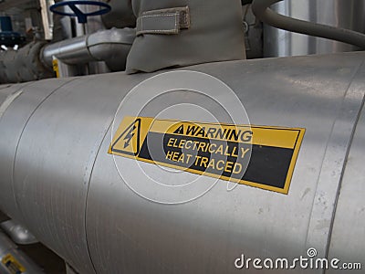 Heat trace warning Stock Photo