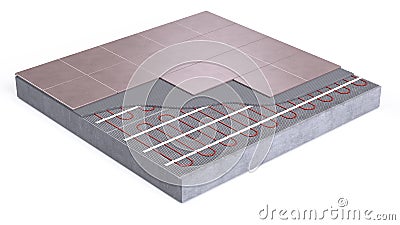 Heated floor Stock Photo