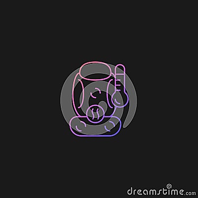 Heated seat with massage function gradient vector icon for dark theme Vector Illustration