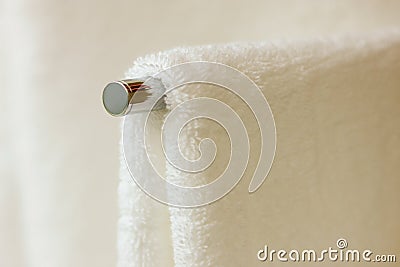 Heated towel rail Stock Photo