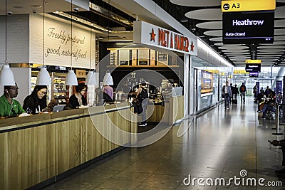 Heathrow Airport restaurant Editorial Stock Photo