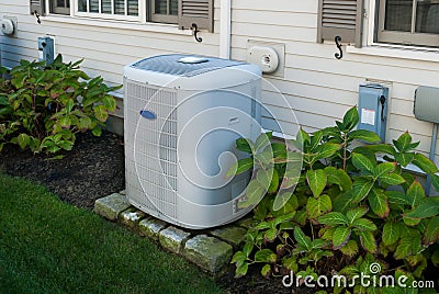 Heating and air conditioning units Stock Photo