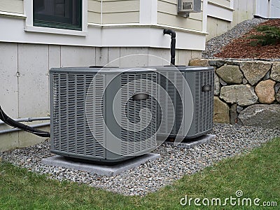 Heating and air conditioning units Stock Photo