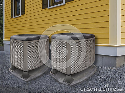 Heating and air conditioning units Stock Photo