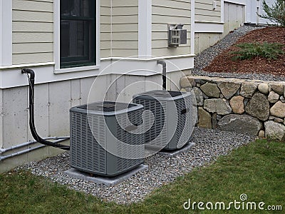 Heating and air conditioning units Stock Photo