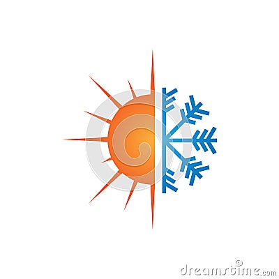 Heating and cooling logo design vector image Vector Illustration