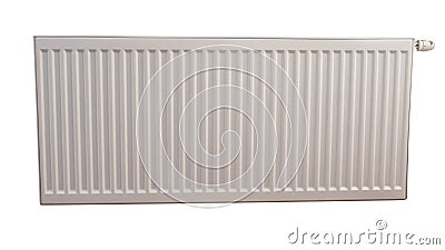Heating radiator isolated on white background, water radiator for home. Stock Photo