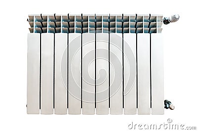 Heating radiator on white Stock Photo