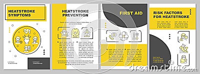 Heatstroke symptoms brochure template Vector Illustration