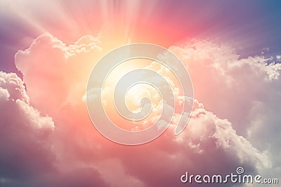 Heaven cloud sky sunny bright for future Stock Photo