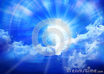 Heaven Cross Sky Religion Background Stock Photo