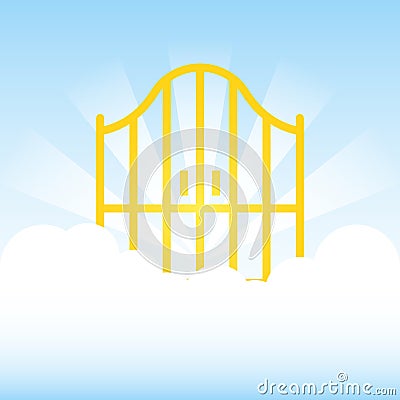 Heaven gate illustration. Clipart Vector Illustration