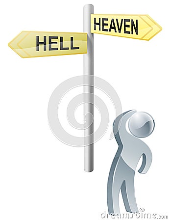 Heaven or hell choice Vector Illustration