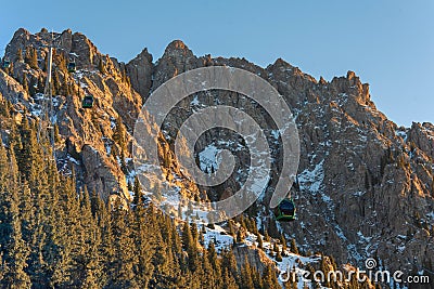 Heaven Lake of Celestial Mountains-Snow-Mountain-Forest-Stamp-National Park of China-Xinjiang, China Editorial Stock Photo