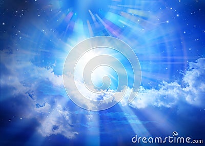 Heaven Sky Universe Sun Star Clouds Spiritual Stock Photo