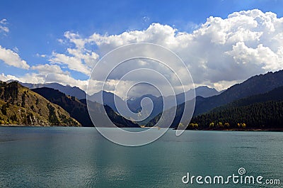 Heavenly Lake Stock Photo