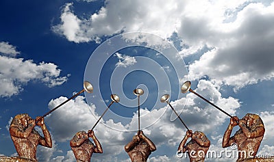 Heavenly Trumpeter Stock Photo