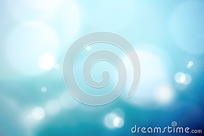 Heavenly turquoise defocused background. Abstract bokeh Stock Photo