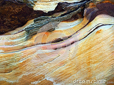 Weathered Sandstone Patterns, Bondi Beach, Australia Stock Photo