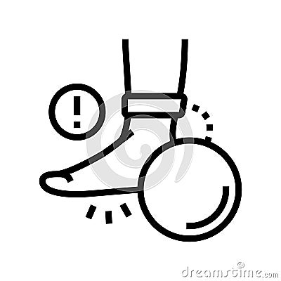 heaviness in legs flat feet line icon vector illustration Vector Illustration