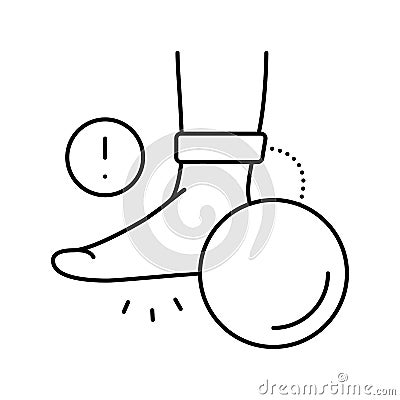 heaviness in legs flat feet line icon vector illustration Vector Illustration