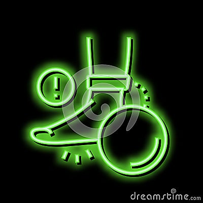 heaviness in legs flat feet neon glow icon illustration Vector Illustration