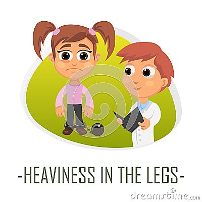 Heaviness in the legs medical concept. Vector illustration. Cartoon Illustration