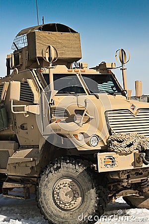 Heavy armored Maxxpro vehicle in Afghanistan Editorial Stock Photo