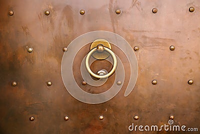 Heavy Brass Door Knocker Handle Stock Photo